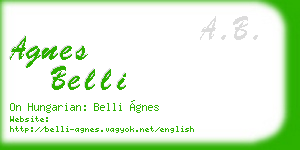 agnes belli business card